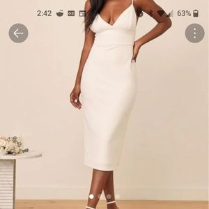 Lulu's white midi bodycon dress nwt size m